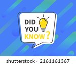 did you know. message bubble... | Shutterstock .eps vector #2161161367