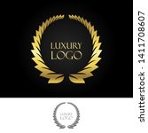 luxury gold heraldic crests... | Shutterstock .eps vector #1411708607