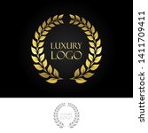 luxury gold heraldic crests... | Shutterstock .eps vector #1411709411