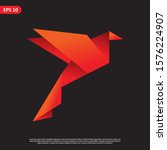 geometric bird logo. simple and ... | Shutterstock .eps vector #1576224907