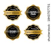 luxury golden retro badges... | Shutterstock .eps vector #1843707751