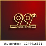 99th anniversary line style... | Shutterstock .eps vector #1244416831