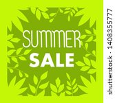 summer sale. frame with leaves. ... | Shutterstock .eps vector #1408355777