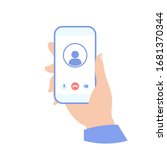 video call icon. phone in your... | Shutterstock .eps vector #1681370344