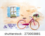 Watercolor Vintage Bicycle...