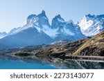 Small photo of The awe-inspiring Torres del Paine in all their glory, Chile.