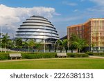 Small photo of Kigali, Rwanda - August 19 2022: Kigali Convention Centre on a sunny day. The facility, designed after the inside of a king's palace, hosts a variety of events