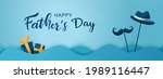 happy father's day poster and... | Shutterstock .eps vector #1989116447