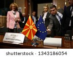 Small photo of Brussels, Belgium. 19th March 2019. Prime Minister of the Republic of North Macedonia Zoran Zaev and High Representative of the EU Federica Mogherini attend in North Macedonia Association Council.