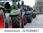 Small photo of Farmers with their tractors from Belgium's northern region of Flanders take part in a protest against a new regional government plan to limit nitrogen emissions, in Brussels, Belgium on March 3, 2023.