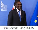Small photo of European Commission President Ursula von der Leyen welcomes Kenya's President William Ruto prior a meeting at the European Commission building in Brussels, Belgium on March 29, 2023