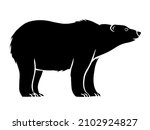 black silhouette of a bear on a ... | Shutterstock .eps vector #2102924827
