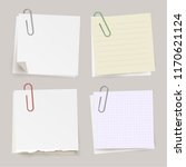 set of vector note papers with... | Shutterstock .eps vector #1170621124