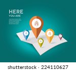 map with different color point... | Shutterstock .eps vector #224110627