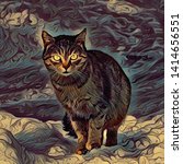 Digital Painting Indigo Cat....
