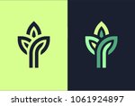 3 green leaf seedling growing... | Shutterstock .eps vector #1061924897