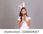 Sweet Little Girl Wearing Bunny ...