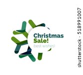 christmas sale  vector greeting ... | Shutterstock .eps vector #518991007