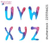 watercolor capital letters ... | Shutterstock .eps vector #225556621