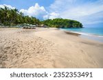 Small photo of March 15, 2022 - Virgin Beach, Karangasem, Bali, Indonesia: Virgin Beach in Bali with white sand and turquoise coloured sea.