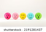 Small photo of Set of emoji emoticons with sad and happy mood, evaluation, Increase rating, Customer experience, Satisfaction and best excellent services rating concept, Customer service evaluation. 3d render.