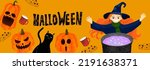 Banner For Halloween With Witch ...