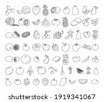 fruit element doodle set. fruit ... | Shutterstock .eps vector #1919341067