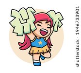 Cute Girl Cheerleader Cartoon...