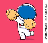 Cute Astronaut Dancing Cartoon...