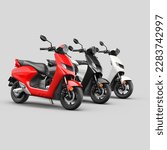 Set of three electric scooter...
