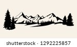 mountains silhouettes.... | Shutterstock .eps vector #1292225857