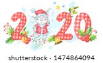2020 new year and christmas... | Shutterstock . vector #1474864094