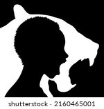 profile head silhouette of... | Shutterstock .eps vector #2160465001