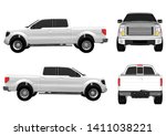 Vector Pickup Truck With White...