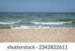 Swedish beach. Summer. Beach line. Baltic Sea. Empty beach