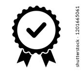 black icon approved or... | Shutterstock .eps vector #1201665061
