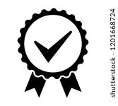 black icon approved or... | Shutterstock .eps vector #1201668724