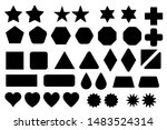 basic shape elements with sharp ... | Shutterstock .eps vector #1483524314