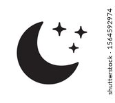 moon and stars vector icon on... | Shutterstock .eps vector #1564592974