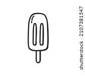 black single popsicle line icon.... | Shutterstock .eps vector #2107381547