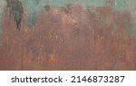 Small photo of Old rusty galvanized metal sheet. Blue patina and rust. Grunge background texture. Copy space.