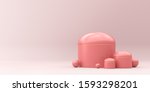 cans of cream and pink spheres... | Shutterstock . vector #1593298201