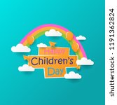 happy children's day with flat... | Shutterstock .eps vector #1191362824