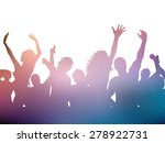 silhouette of a party crowd | Shutterstock .eps vector #278922731
