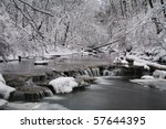 A Snow Covered Little Creek And ...