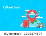 travel suitcase with different... | Shutterstock .eps vector #1103374874