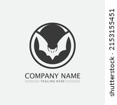 bat logo animal and vector ... | Shutterstock .eps vector #2153155451