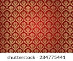 gold damask pattern  | Shutterstock .eps vector #234775441