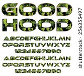 decorative font   green... | Shutterstock .eps vector #256355497