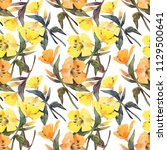 floral seamless pattern with... | Shutterstock . vector #1129500641